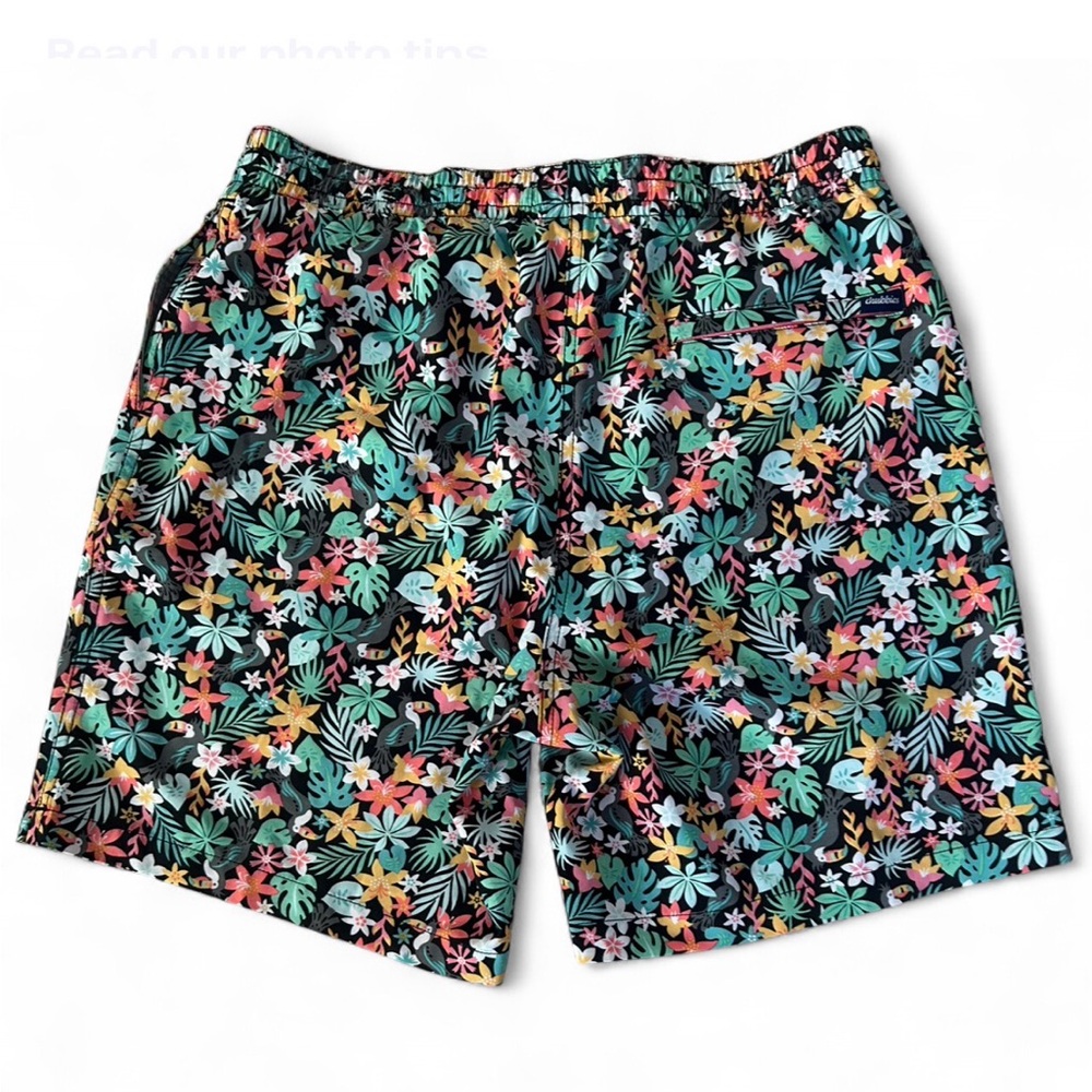 Chubbies The Bloomerangs 7” Swim Trunks Large Black Floral Lined Classic Fit - Picture 3 of 8